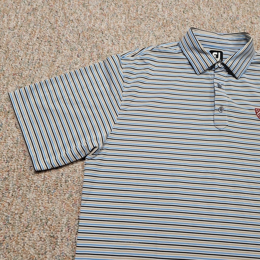 Footjoy Polo Shirt Mens XL Multi Color Striped Golf Performance Stretch Berkley - Picture 4 of 16
